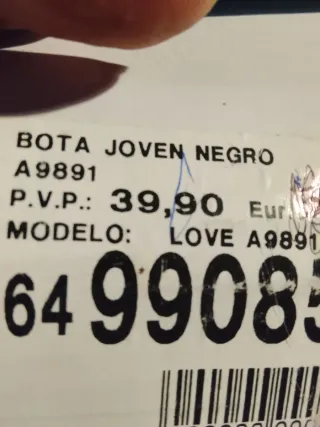 Botas altas piel y goretex negras talla 40