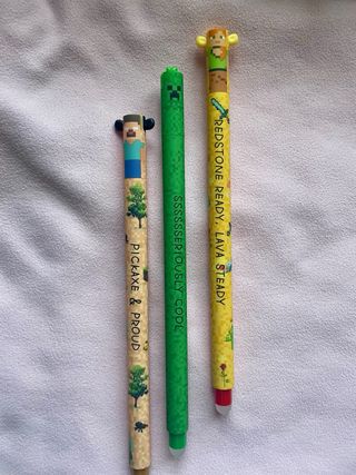 Set di 3 penne cancellabili Minecraft simil legami