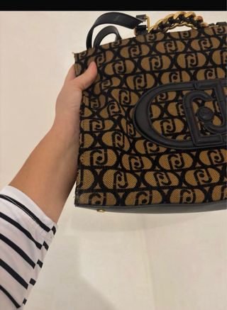 Borsa Liu Jo Logo Monogram Marrone Nero