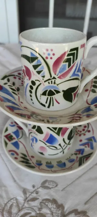 2 Tazze Luneville Art Déco 1925