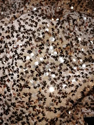 Metri 1.50 tessuto Paillettes oro