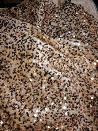 Metri 1.50 tessuto Paillettes oro