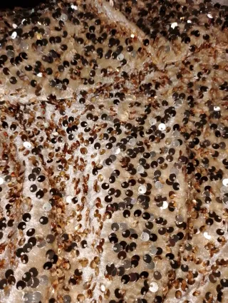 Metri 1.50 tessuto Paillettes oro