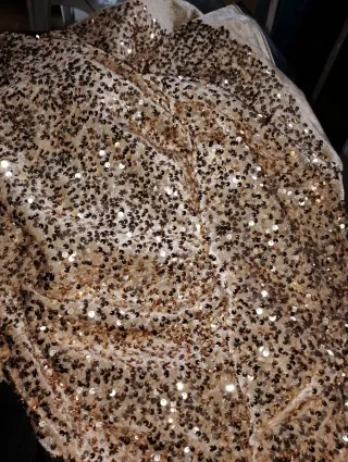 Metri 1.50 tessuto Paillettes oro
