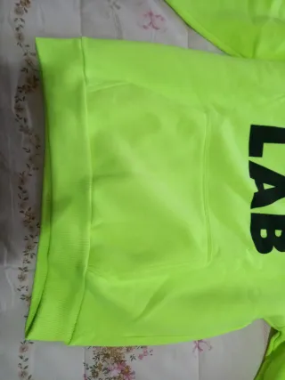 Felpa con cappuccio AW LAB giallo fluo