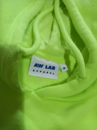 Felpa con cappuccio AW LAB giallo fluo