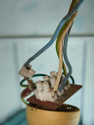 Lampada da soffitto con ventilatore in argento e legno