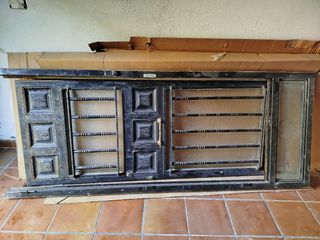 Puerta acero acristalada y cerco