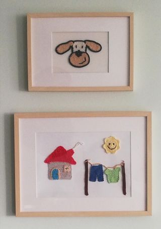 Set di 2 Quadri per Bambini in Legno