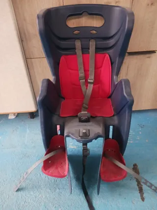 Silla bici bebé azul y roja