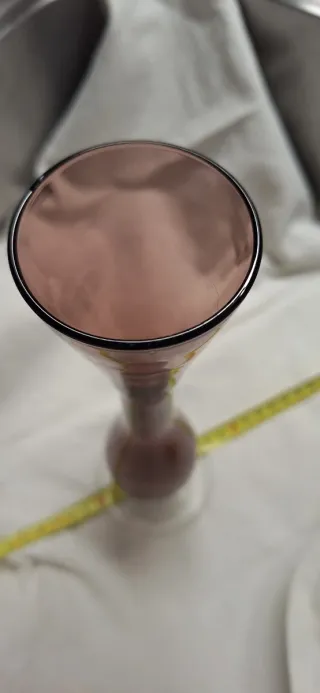 Vaso Vetro Vintage Marrone. Viola Trasparente