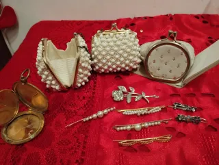 Set Accessori Vintage colore Oro e Bianco