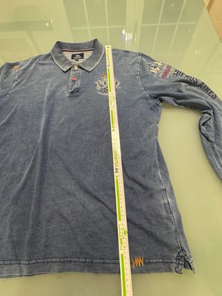Polo La Martina Manga Larga Azul XXL