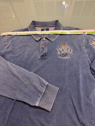 Polo La Martina Manga Larga Azul XXL