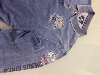 Polo La Martina Manga Larga Azul XXL