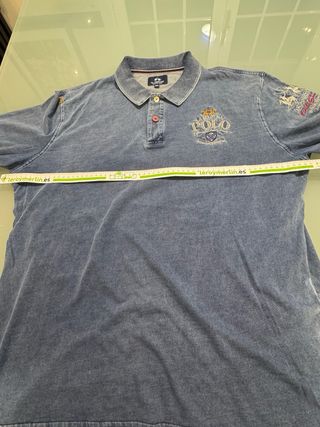 Polo La Martina Manga Larga Azul XXL