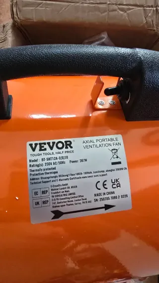 Ventilador Portátil Axial VEVOR 367W