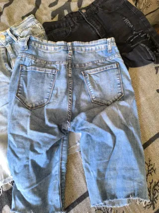 Lote 3 vaqueros cortos mujer