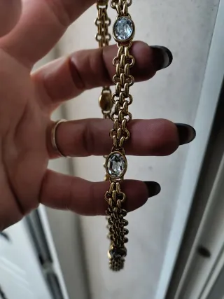 Collana Monet placcata oro con cristalli