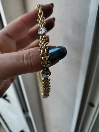 Collana Monet placcata oro con cristalli