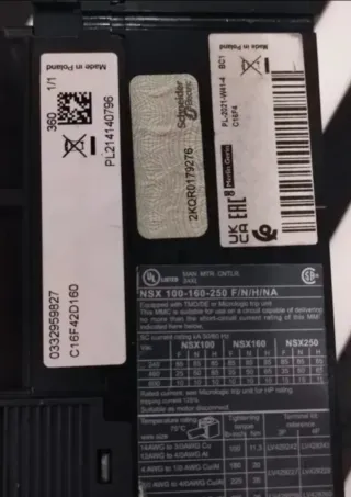 Interruptor Schneider NSX160F,36kA,4P4R,160A, 2.2
