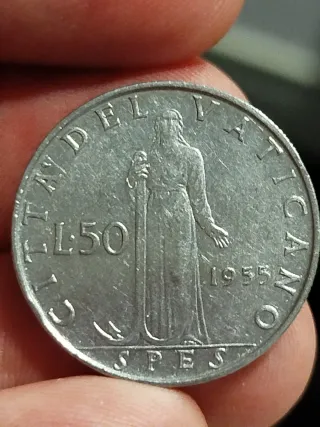 Moneta Vaticano 50 Lire 1955