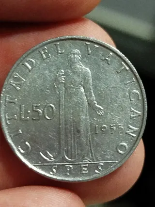 Moneta Vaticano 50 Lire 1955