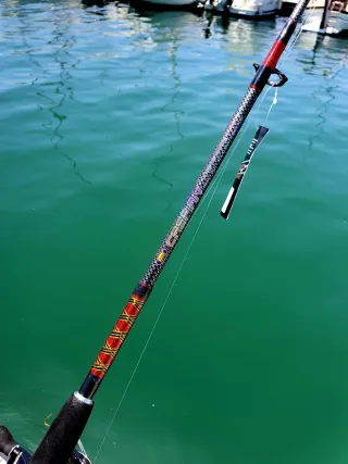 Caña de pescar con carrete
