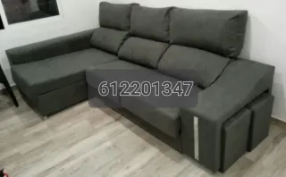 Divano Chaiselongue in Tessuto Antimacchia Aqualine, Ideale per Famiglie e Animali Domestici