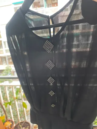 Top fiesta pedrería negro t.M
