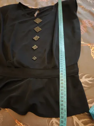 Top fiesta pedrería negro t.M