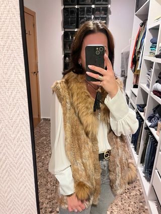 Chaleco de pelo de conejo talla única