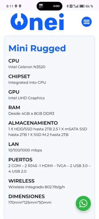 Ordenador Industrial Sin SO Negro