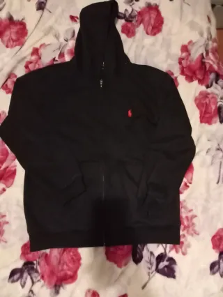 Tuta Ralph Lauren nera con logo rosso taglia M