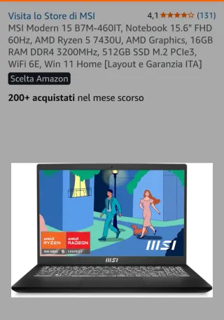 MSI Modern 15 B7M Laptop