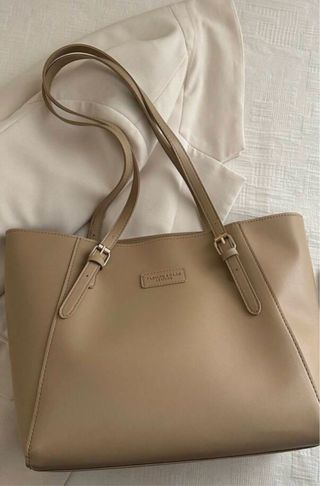Bolso tote beige