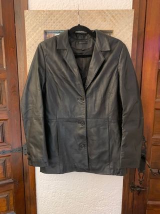 Chaqueta de piel Napa autentica negra