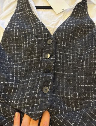 Zara Vestito Combinato Strutturato Nero/Bianco