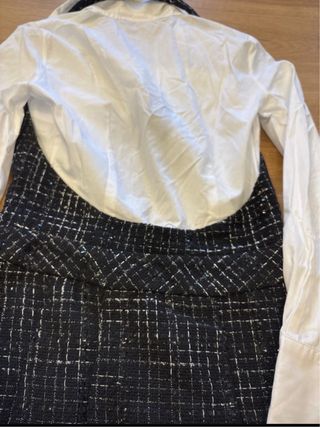 Zara Vestito Combinato Strutturato Nero/Bianco