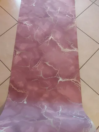 Tappeto cucina rosa oro effetto marmo 2.50m