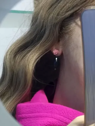 Pendientes Gota Rosa y Negro