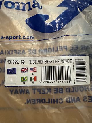 Camiseta Joma Antracita Talla L