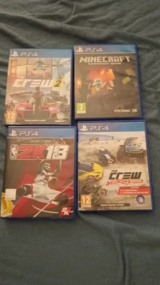 4 Juegos PS4: Minecraft, The Crew 2, 2K18, The Cre