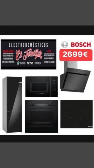 Conjunto Electrodomésticos Bosch Cristal Negro