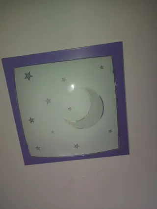 Lampada da Soffitto per Bambini Luna e Stelle Viola