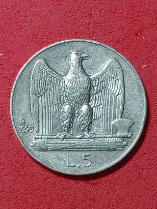 Moneta Regno Italia 5 Lire 1929 Aquilotto