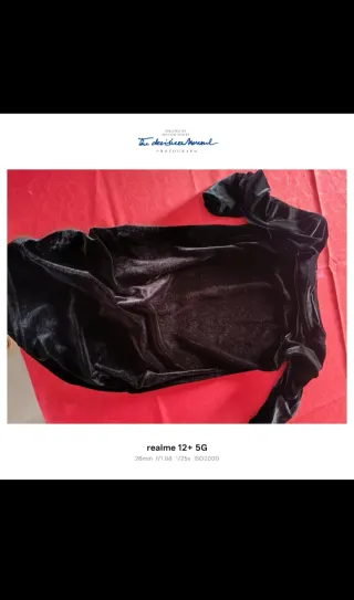 Abito nero vellutino con drappeggio