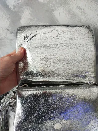 Bolso Desigual plateado mini nuevo con etiqueta