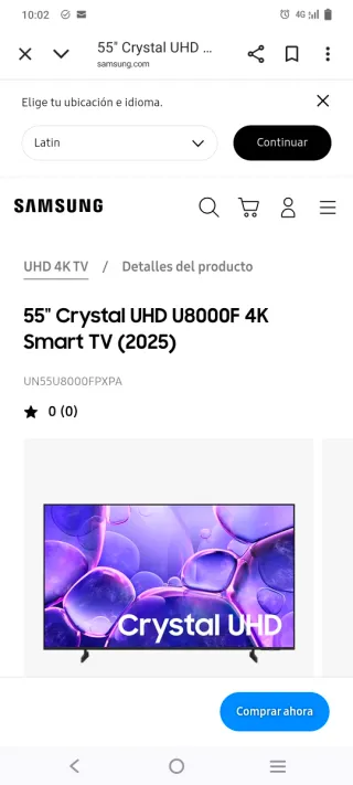 NUEVA SIN ABRIR! TV Samsung 55 Crystal UHD 4K U800