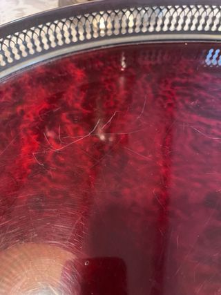 Bandeja y Jarra Vintage Roja y Plateada